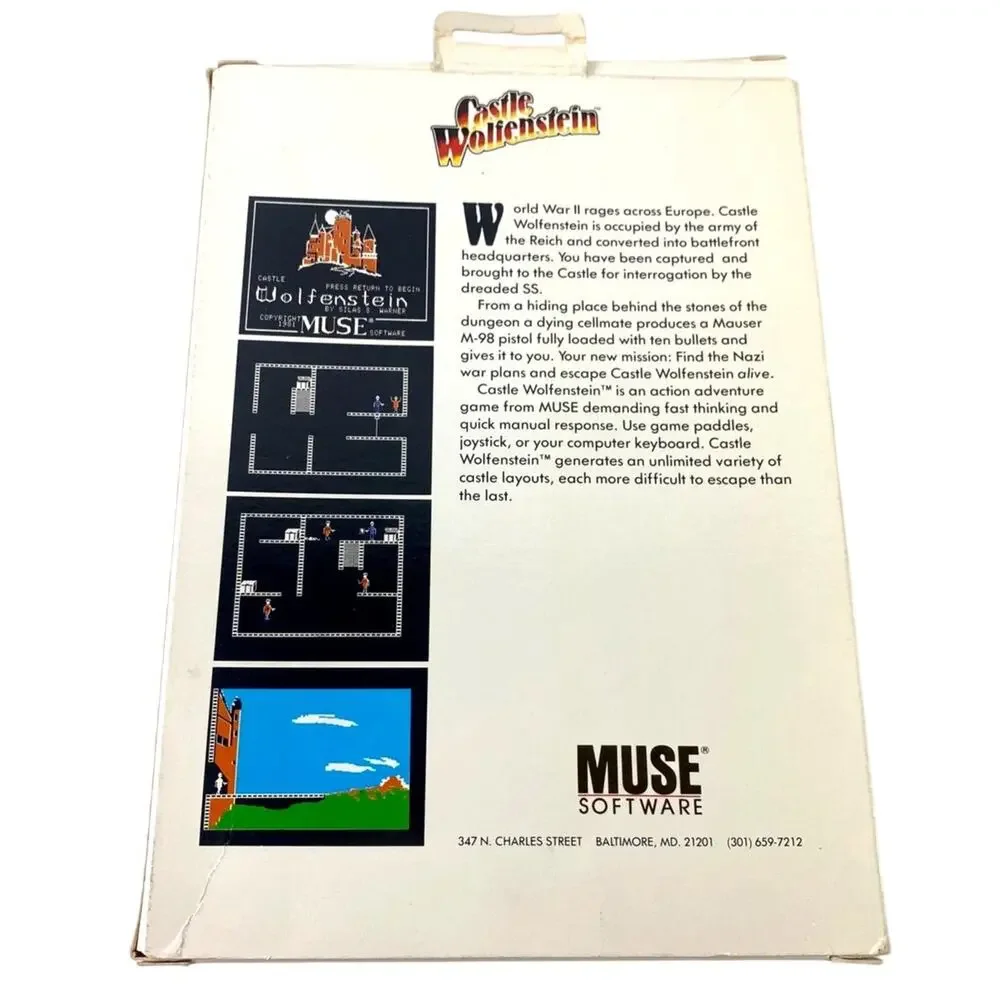 Vintage 1982 Castle Wolfenstein Atari 400 800 1200XL Floppy Disk Complete In Box